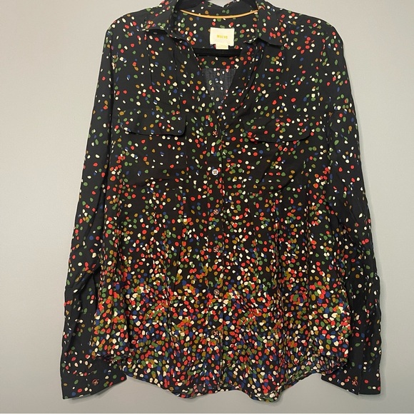 Maeve x Anthropologie Women's Wynwood Confetti Blouse Size 10 LIKE NEW - Picture 3 of 6